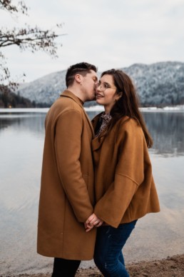 Séance engagement en hiver dans les Vosges