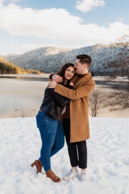 Séance engagement en hiver dans les Vosges