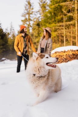 Séance couple en hiver dans les Vosges