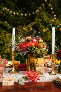 Table de mariage coloré