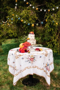 Mariage gâteau coloré