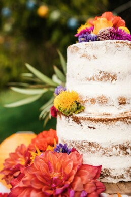 Mariage gâteau coloré