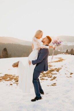 Mariage en hiver dans les Vosges