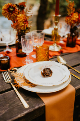 Table décoration pour un mariage en automne