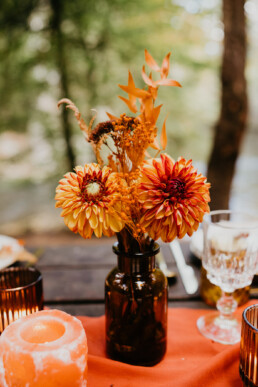 Table décoration pour un mariage en automne